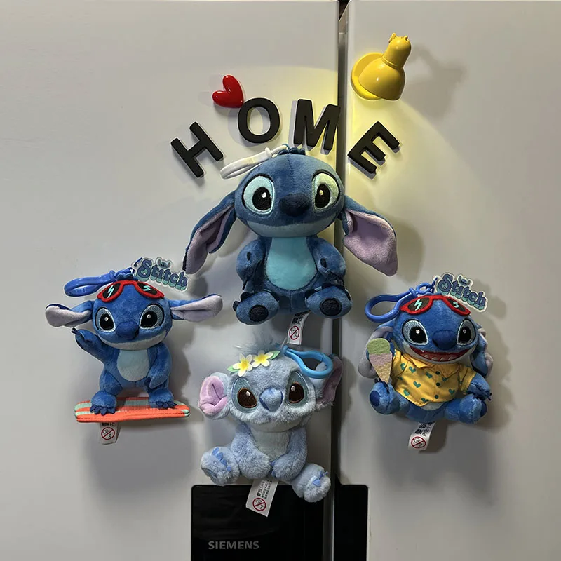 

Disney Cute Stitch Creative Plush Stereo Refrigerator Magnet Tile Cartoon Anime Anti-theft Door Hole Plate Side Decoration