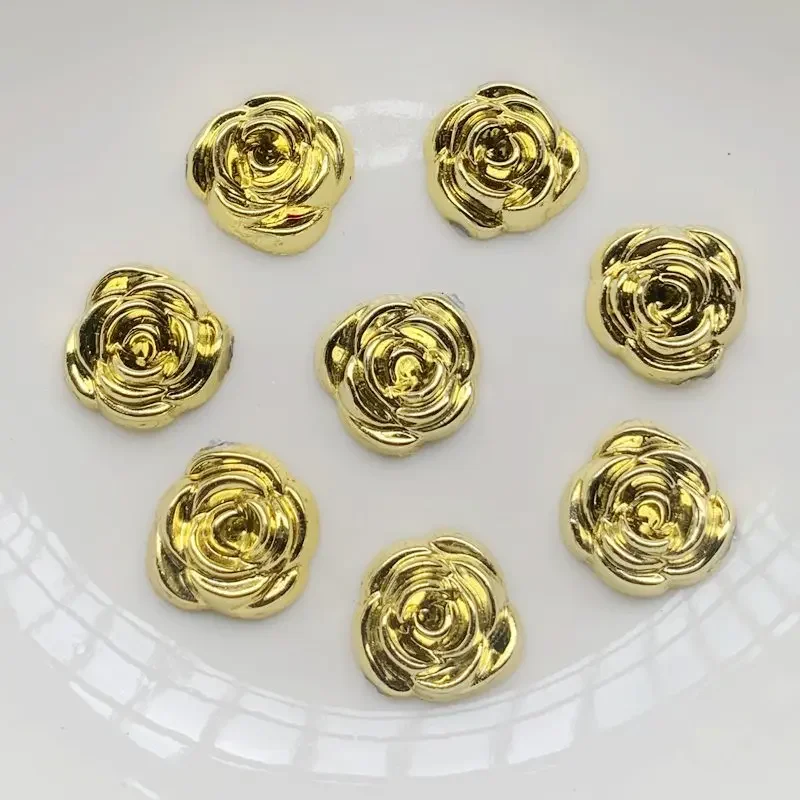 40Pcs 14Mm Gold Ros… - image