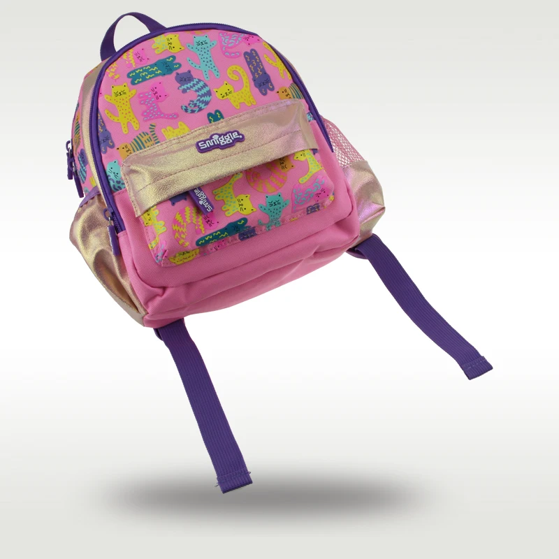 Smiggle mochila escolar original australiana para niños y niñas, Gato rosa, Linda mochila escolar pequeña para jardín de infantes, superventas