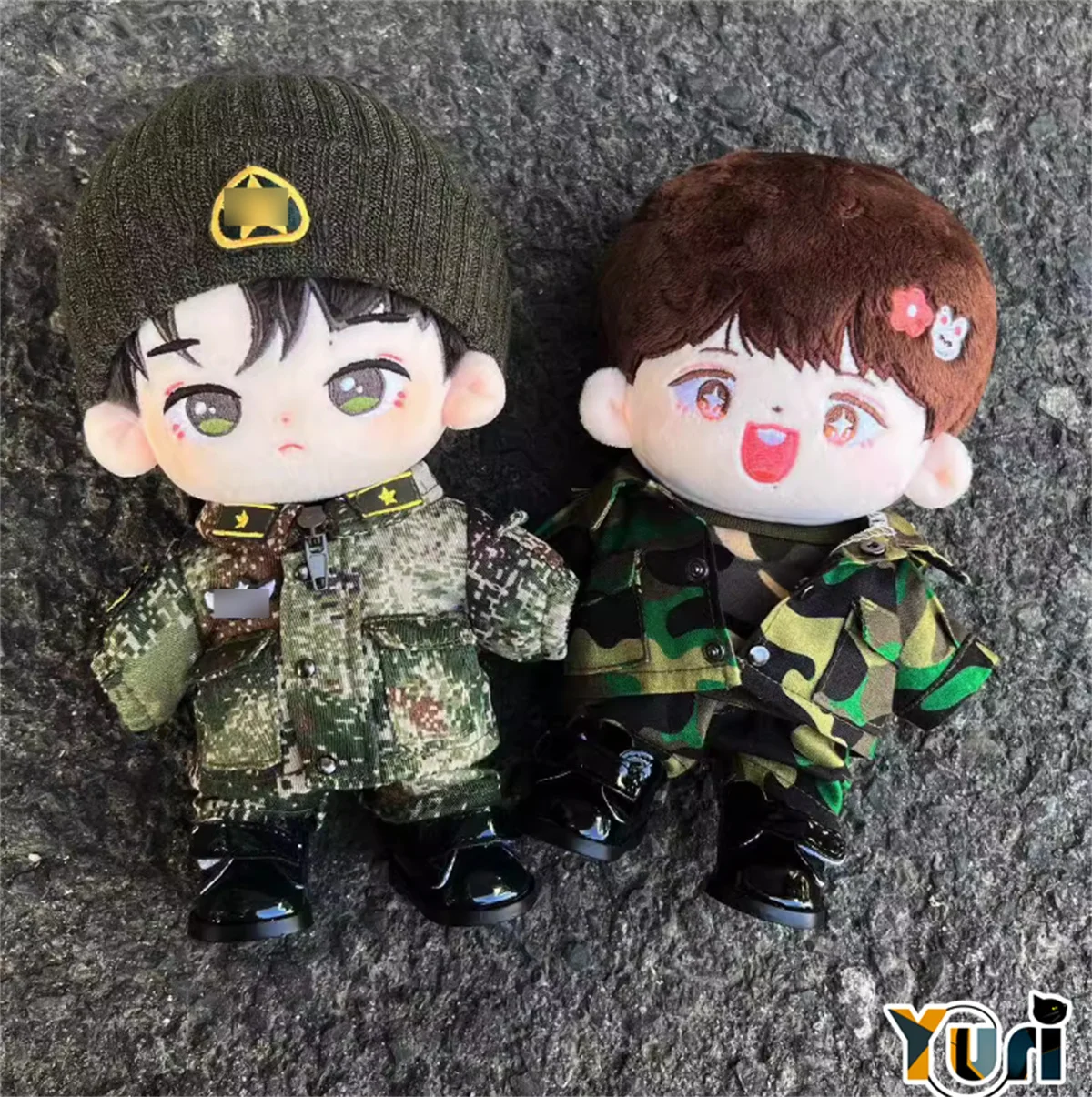 Yuri Wang Yibo Xiao Zhan Camouflage Wear Suit Clothes For 20cm Plush Doll Clothes Toy Costume Cosplay Cute Gift C GG Pre-order