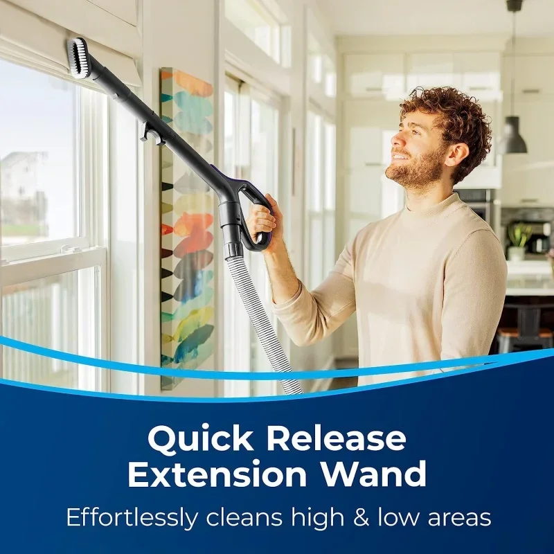 QWABISSELLS CleanView Compact Turbo Upright Vacuum with Quick Release Wand,Full Size Power,Compact Size for Apartments & Dorms