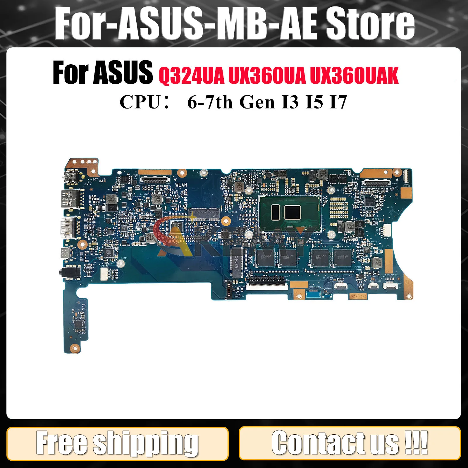 

UX360UA Laptop Motherboard For ASUS ZenBook UX360UA Q324UA UX360UAK UX360U Notebook Mainboard W/ I3 I5 I7 CPU tests OK fast ship