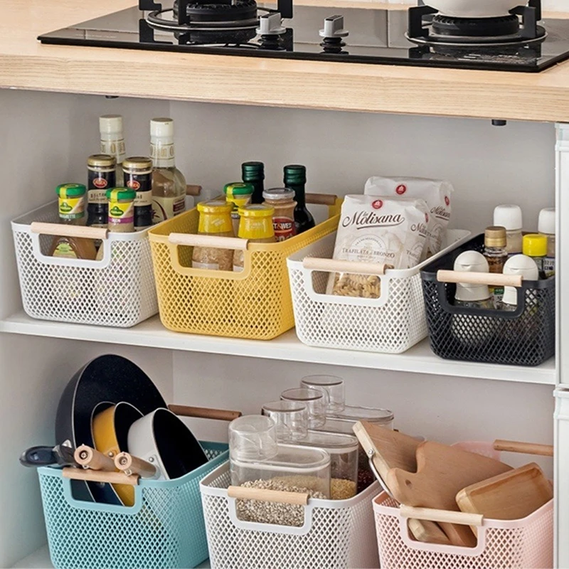Multi Functional Hollow Storage Basket Plastic Miscellaneous Storage Basket Bathroom Bedside Table Kitchen Outdoor Storage