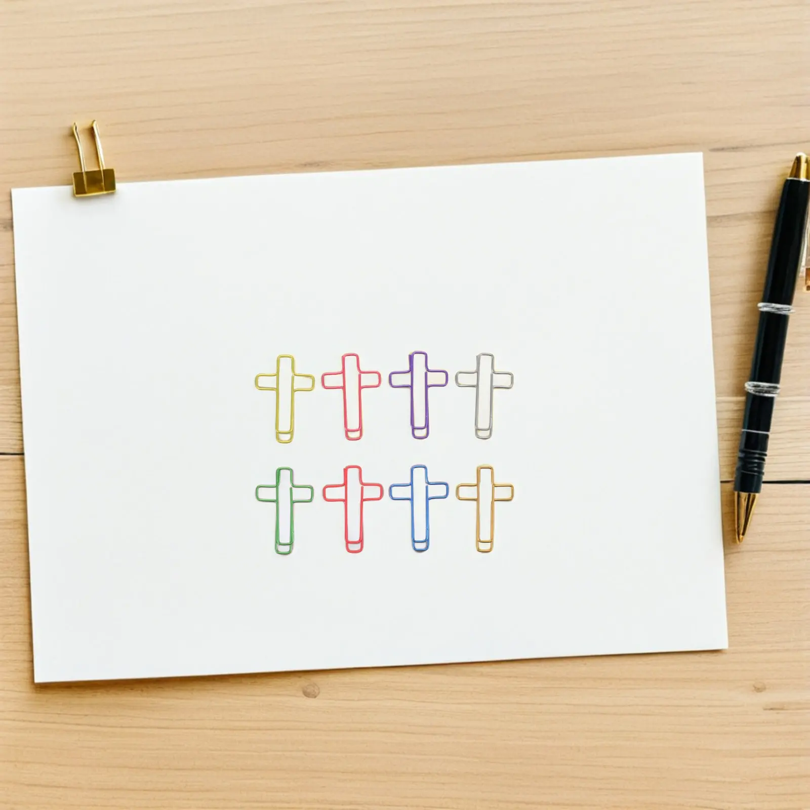 

120 шт. цветных скрепок-крестиков для бумаги, закладки для Библии, христианские закладки для дневников, канцелярские товары для офиса и дома