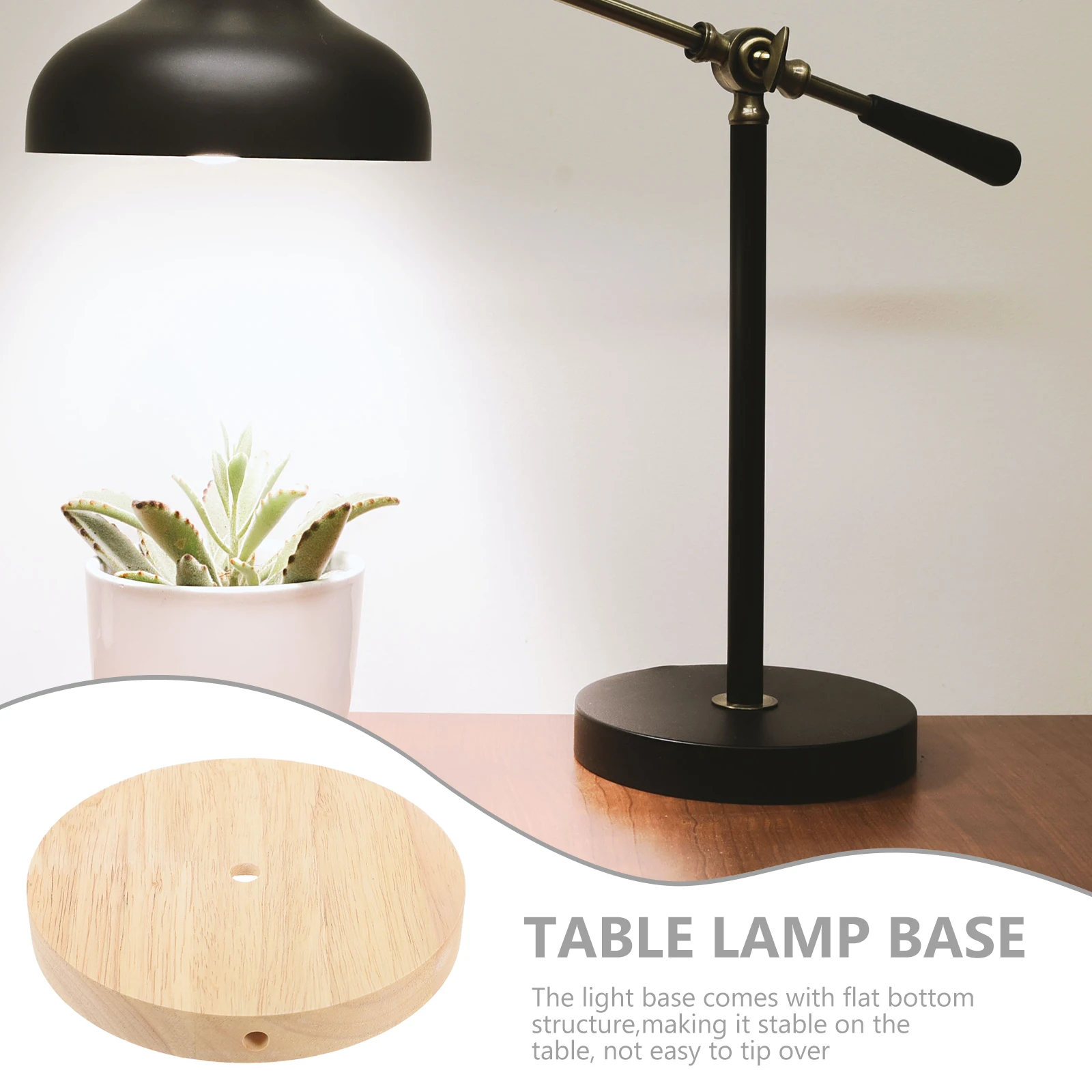 

Solid Wood E14 150mm Light Round Lamp Base Round DIY Table Lamp Post Night Stand Wooden Bases LED Display Base