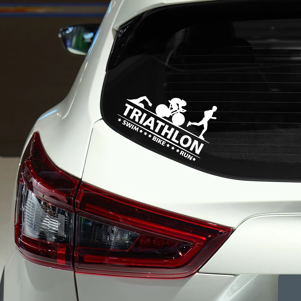 Car Sticker Triathlon Swim Bike Run Athlete Sport Trunk Decorate Creative Vinyl Decals Auto Motorcycles Exterior Accessories