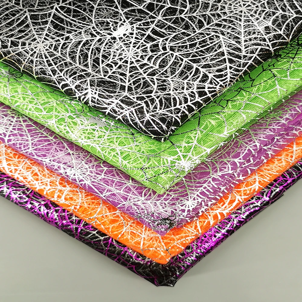 1Meter Spiderweb Tulle Mesh Fabric Black Orange Purple Green Organza for Halloween Costume Home Table Cover Party Wall Backdrop