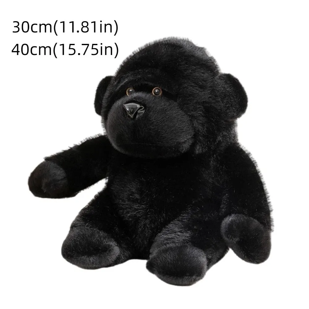 محشوة الحيوان الأسود الغوريلا ألعاب من نسيج مخملي الترا لينة محاكاة محشوة الغوريلا البرية حديقة الحيوان الكرتون الشمبانزي أفخم دمية لعبة أطفال #6