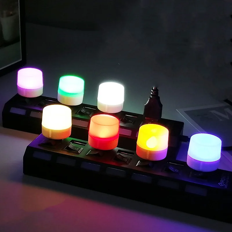 

USB portable mini night light led sleeping small round lamp creative atmosphere white warm red blue green yellow purple USB lamp