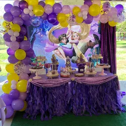 Disney-globos de princesa Rapunzel enredados para niñas, suministros de fiesta de cumpleaños, Kit de guirnalda, decoración de Baby Shower, globos de aluminio, juguete para niños, 111, piezas