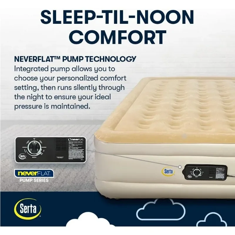 Air Mattress with Never Flat Pump Built in Air Pump to Ensure a Good Night’s Rest Heavy Duty Blow Up Mattress