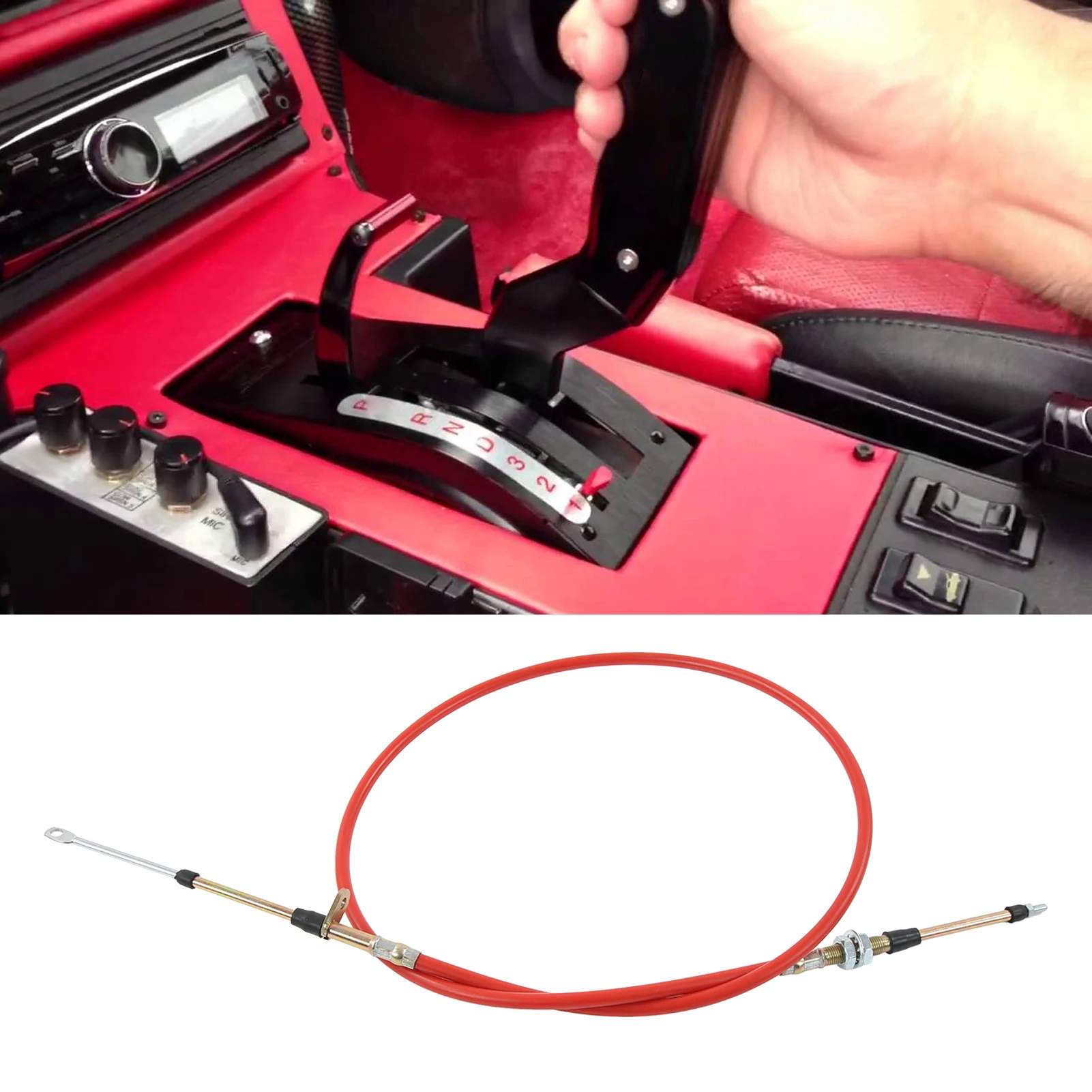 5ft Heavy Duty Shifter Cable Transmission Shifter Cable Car Accessory Replacement for B M Shifters,ABS metal material