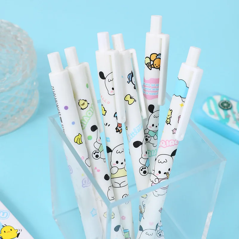 6 pcs/pack Lovely Puppy Pet ST Tip Mechanical Gel Ink Pen School Office Writing Supplies Gift Stationery Art Deco Gel Pens