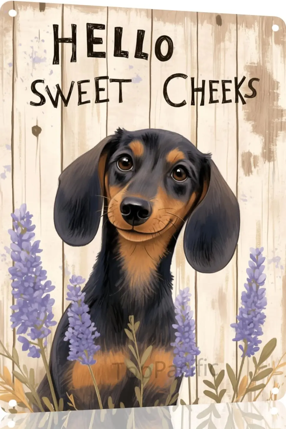 Dachshund Tin Sign 12x8 In Vintage Dog Metal Sign Hello Sweet Cheeks Funny Tin Sign Retro Metal Sign for Home Farm Toilet Restro