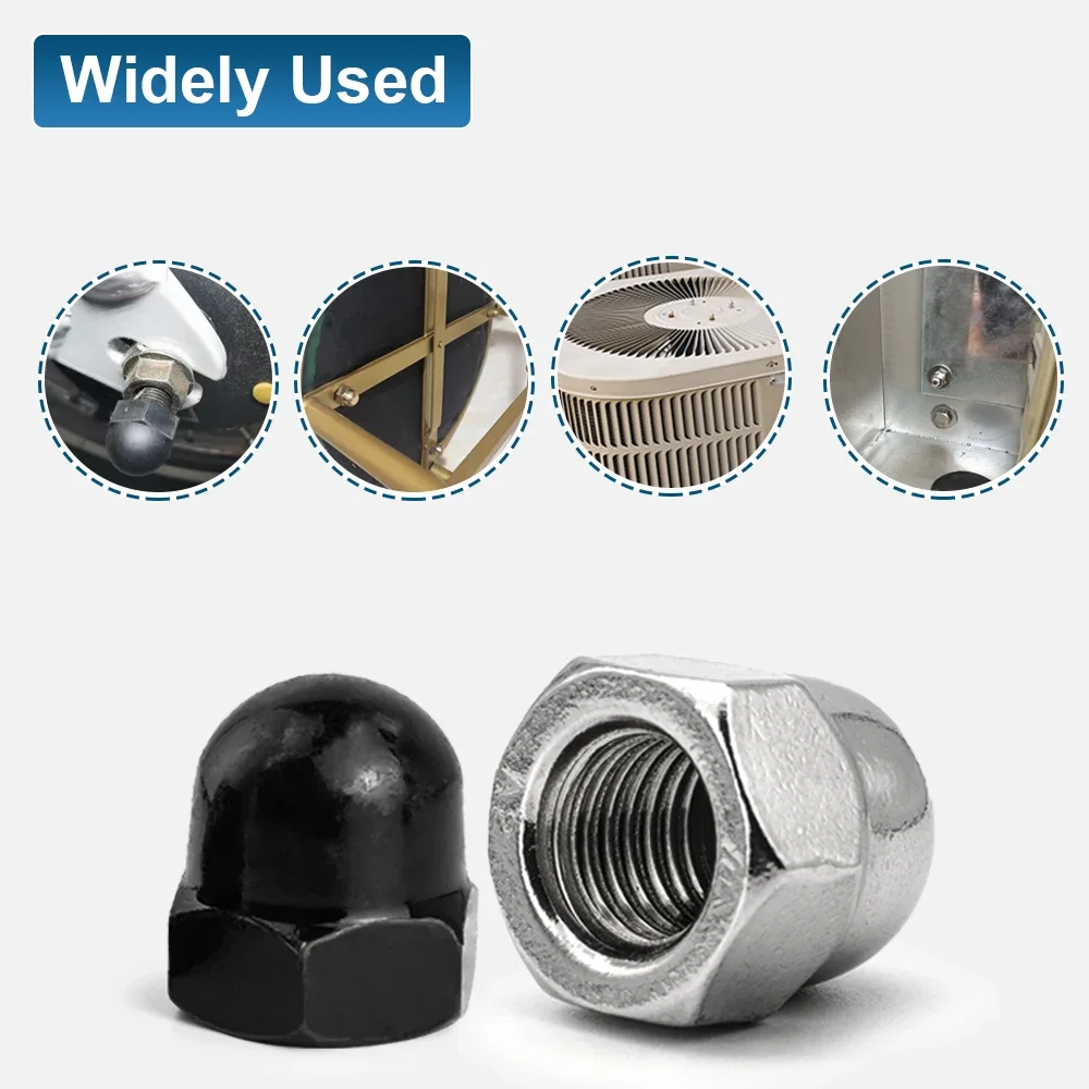 1-50pcs Hex Acorn Cap Nut M3 M4 M5 M12 M14 M16 M18 201/304Stainless Steel Black/Zinc Plated Dome Nut Cover Cap Nuts DIN1587