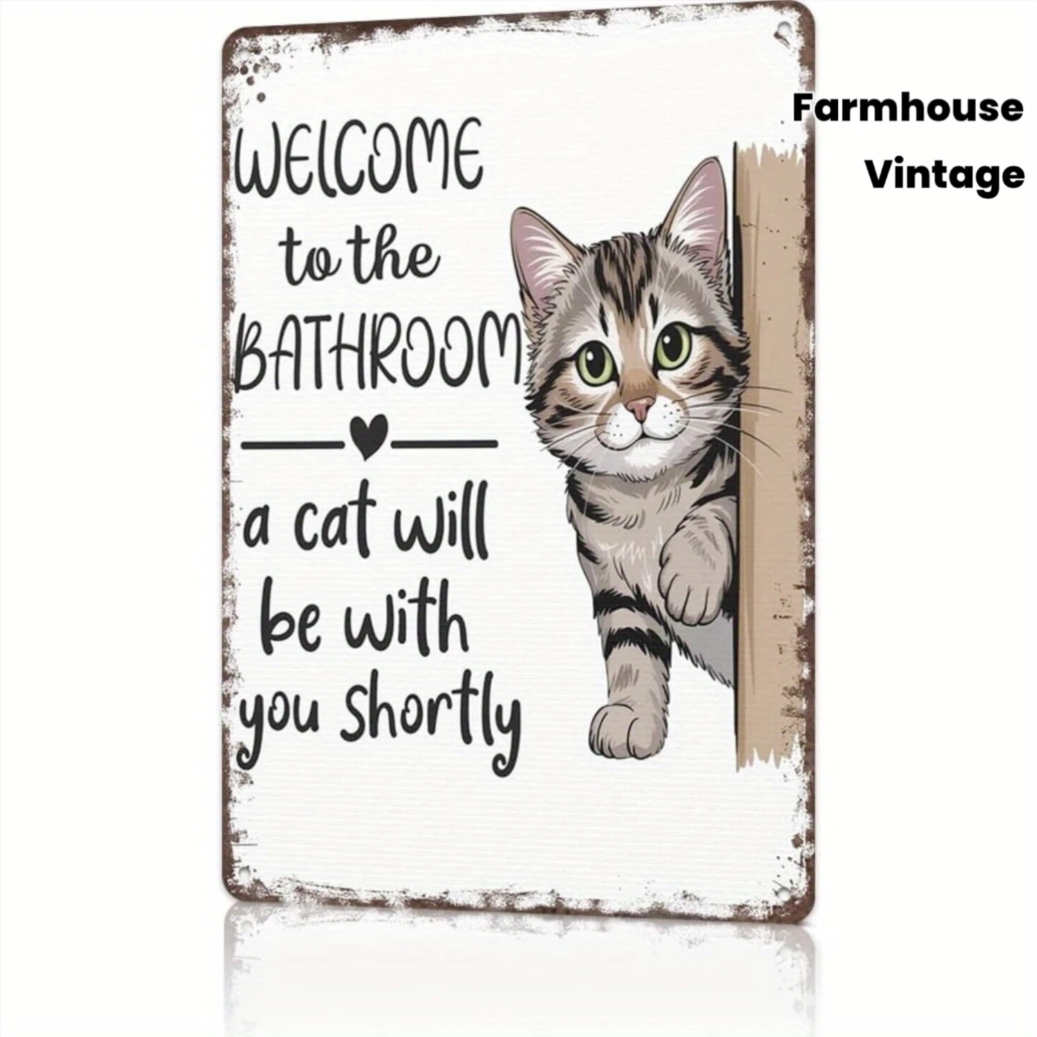 Home Bathroom Wall Decor - لافتة ترحيب مضحكة للحمام على شكل