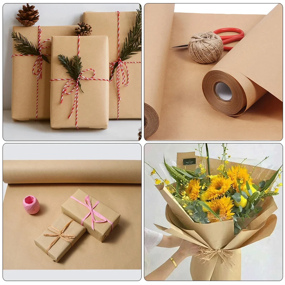 38CMX10M Kraft Paper Rolls, Gift Wrapping, Bulletin Boards, Crafts, Bouquets, Posters, Moving Supplies Wrapping Paper