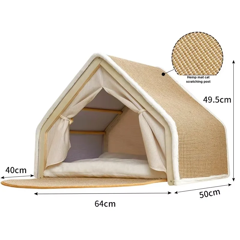 

Cat nest Winter warm cat villa Cat house shell semi-enclosed sleeping bag cat scratching board does not drop scraps sisal cats