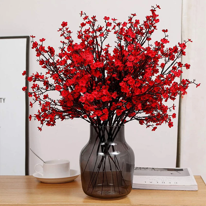 10 Stück künstliche Pflanzen, langer Schleierkraut, Weihnachtsdekoration, Vase für Zuhause, Hochzeit, Braut, Festival, DIY, Party, gefälschte Kunststoffblumen – Detail 7