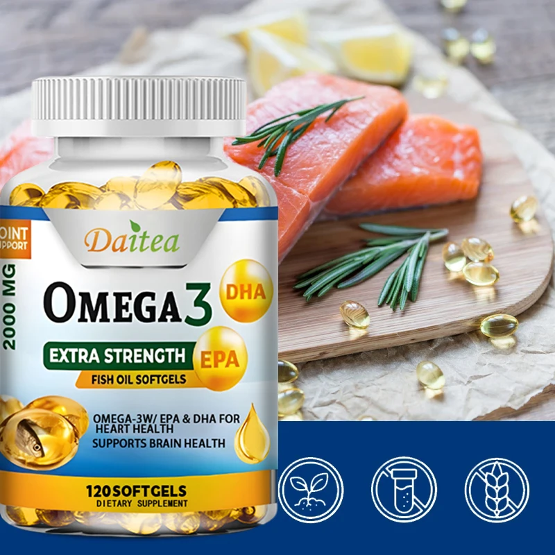 Omega-3 Fish Oil Rich In DHA and EPA, Improve Bad Mood, Relieve Stress, Strengthen The Brain, Improve Memory and Intelligence