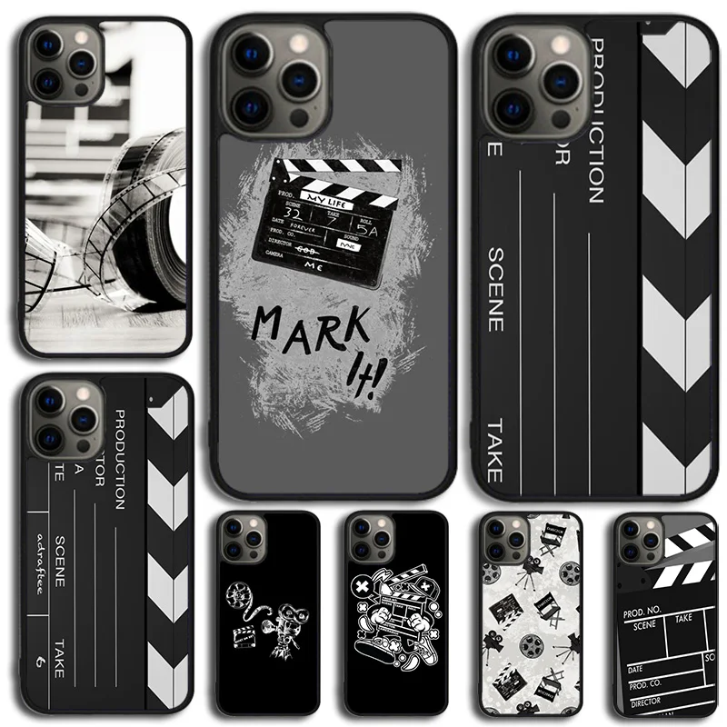 Clapper board Film Movie maker Phone Case Cover For iPhone 16 15 14 SE 2020 XR XS 11 12 13 Mini Pro MAX Plus