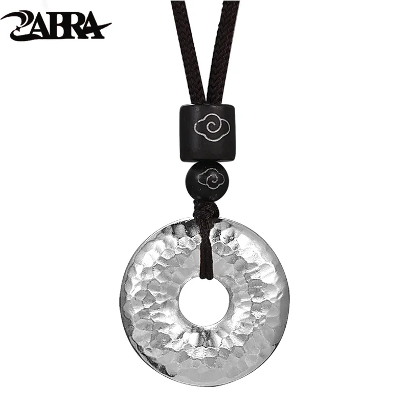 ZABRA S999 Safe Buckle Solid Pendant Necklace Men's Birth Year Gift Handmade Sterling Silver Pendant