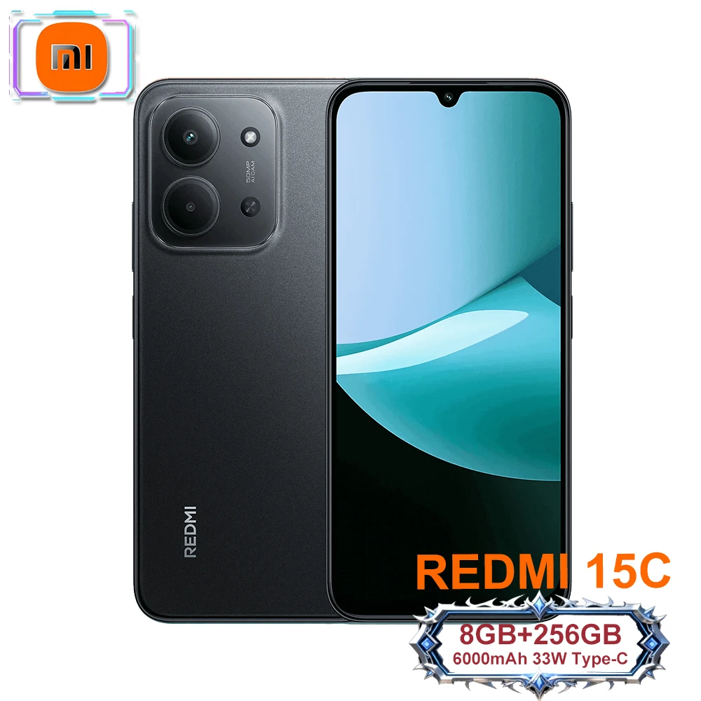 Original Xiaomi Redmi 15C Fashion smart music phone Helio G81-Ultra Android 8GB+256GB [EU/US/UK specifications] GPS NFC