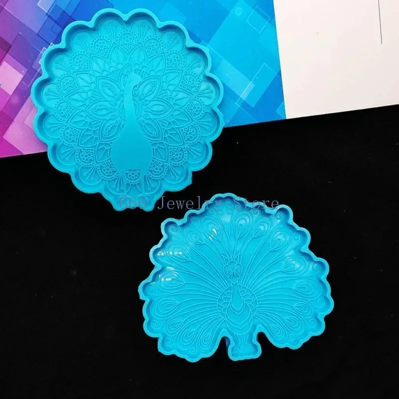 

F2TD Peacocks Silicone Resin Molds Home Decor Crystal Silicone DIY Epoxy Mould
