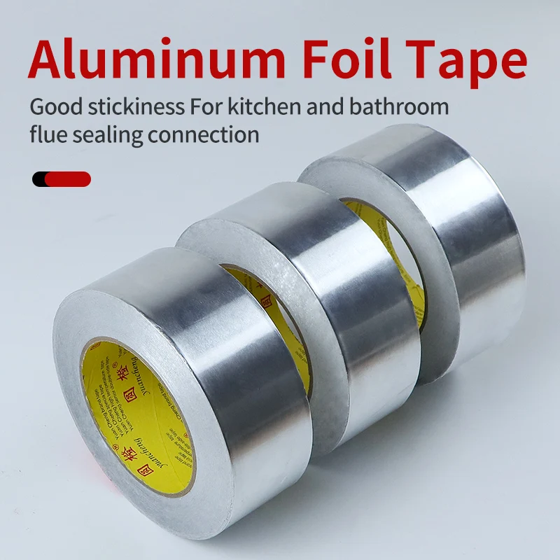 High Temperature Resistance Aluminum Foil Tape Kitchen Pipe Repair Tape Adhesive Sealing Foil Heat Insulation Leak Proof  2030
