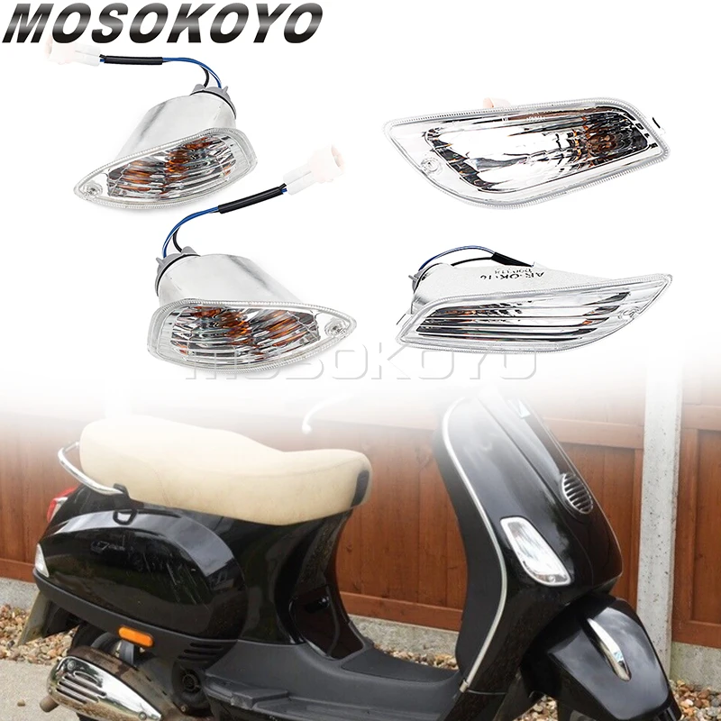 

Scooter Front & Rear Motorcycle Turn Signal Light Indicator Lamp Clear Lens For LX 50 125 150 2-Takt 4-Takt LXV LX50 LX125 LX150