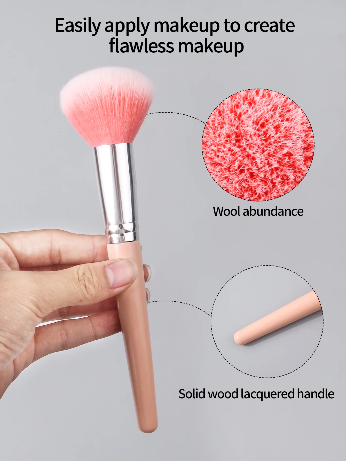 1PCS loose powder brush, setting brush, blush brush, contouring brush, facial makeup brush, portable beginner's beauty tools