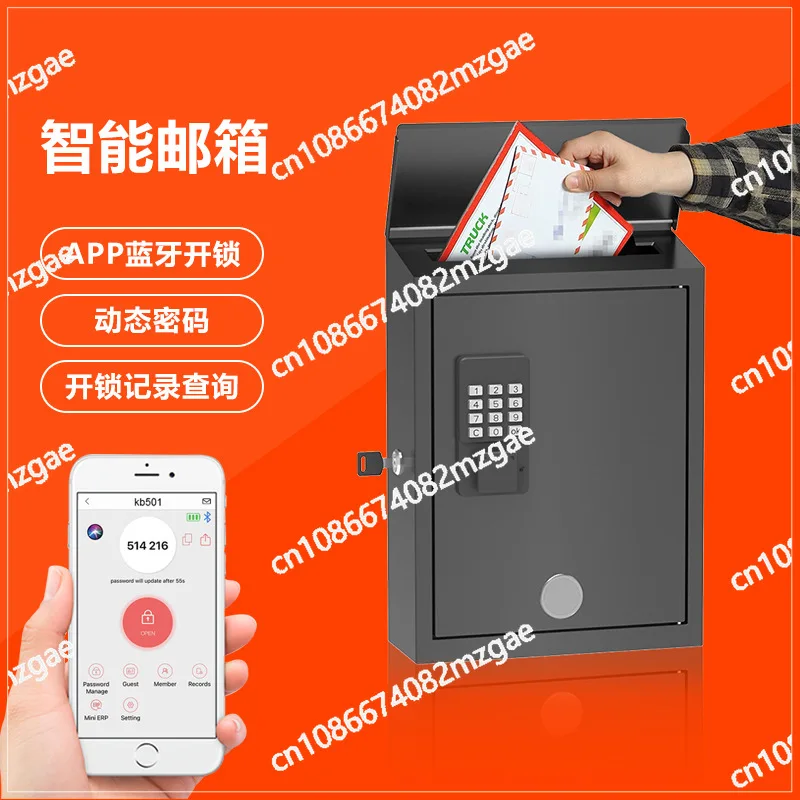 Modern Residential Wall Mounted Mailbox With Digital Smart Lock Mail Post Box Letter Box