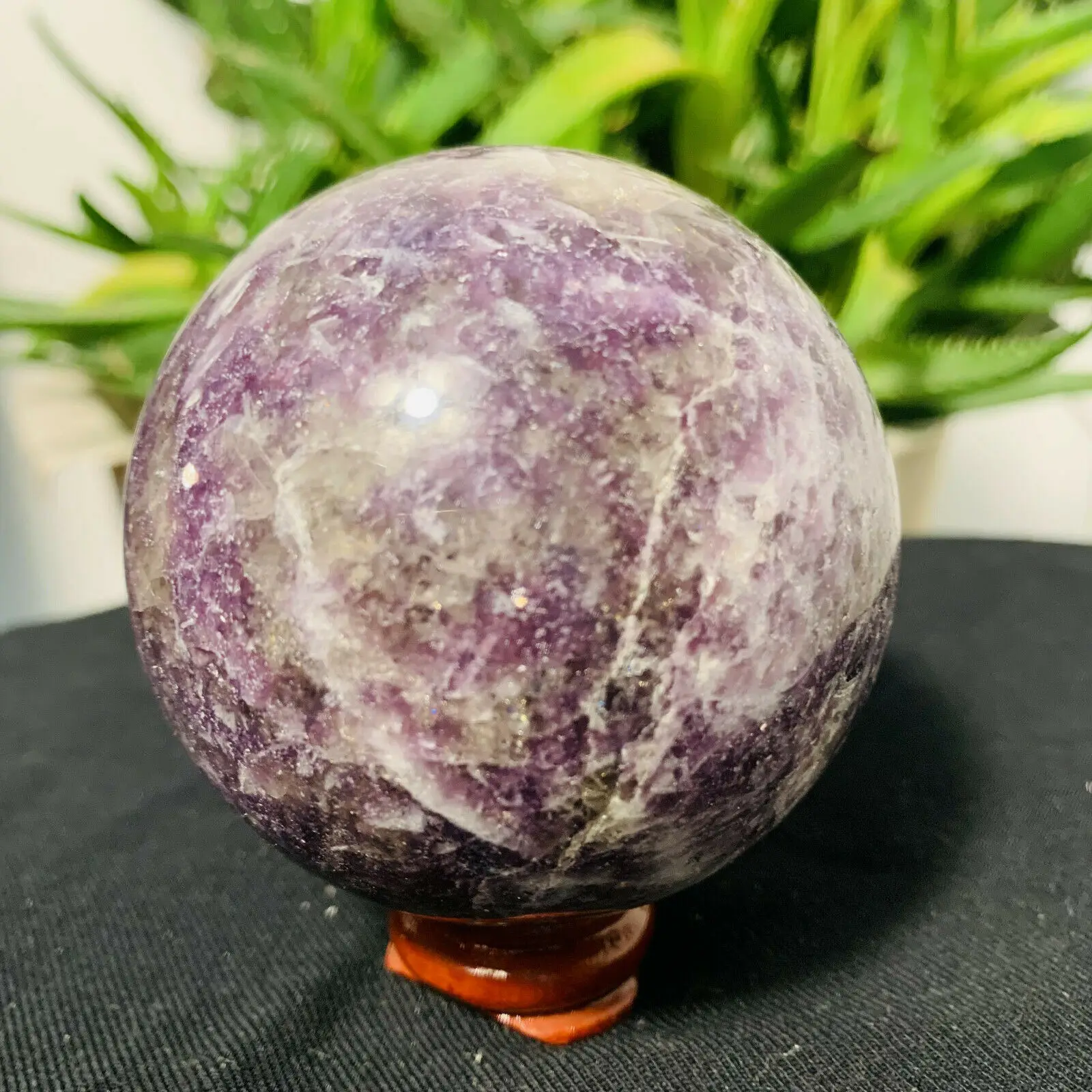 4.5-8 cm Lepidolite Crystal Sphere Natural Polished Purple Mica Quartz Ball Gemstone Orb Reiki Healing