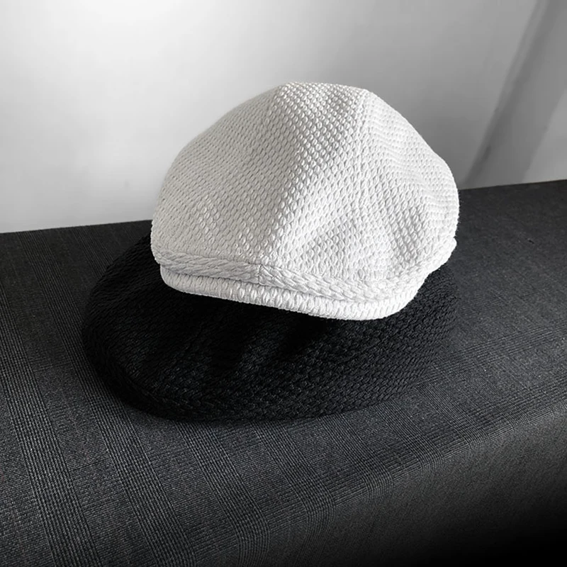 Berretti piatti Vintage per uomo cappello berretto in cotone solido bianco nero Casual Duckbill Ivy Cap marca primavera autunno cappelli traspiranti