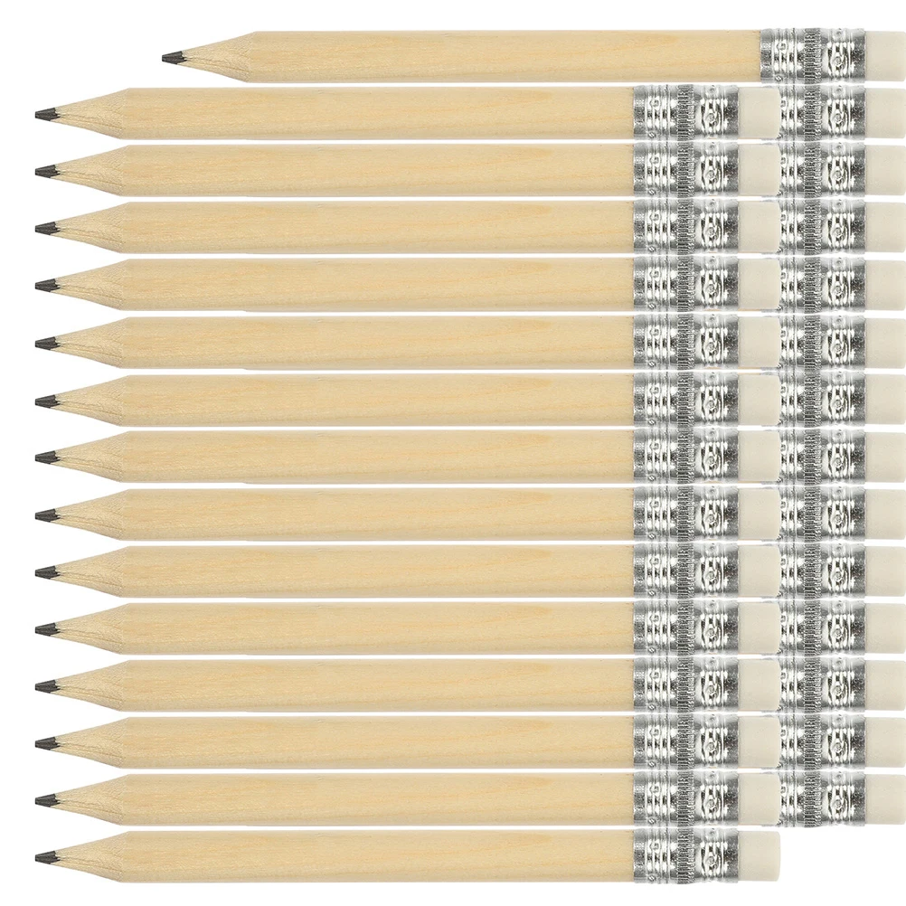 

40pcs Wooden Short Design with Short Log Pencils Small Pencils Erasers for Sketching Drawing Writing Tools Office Supplies