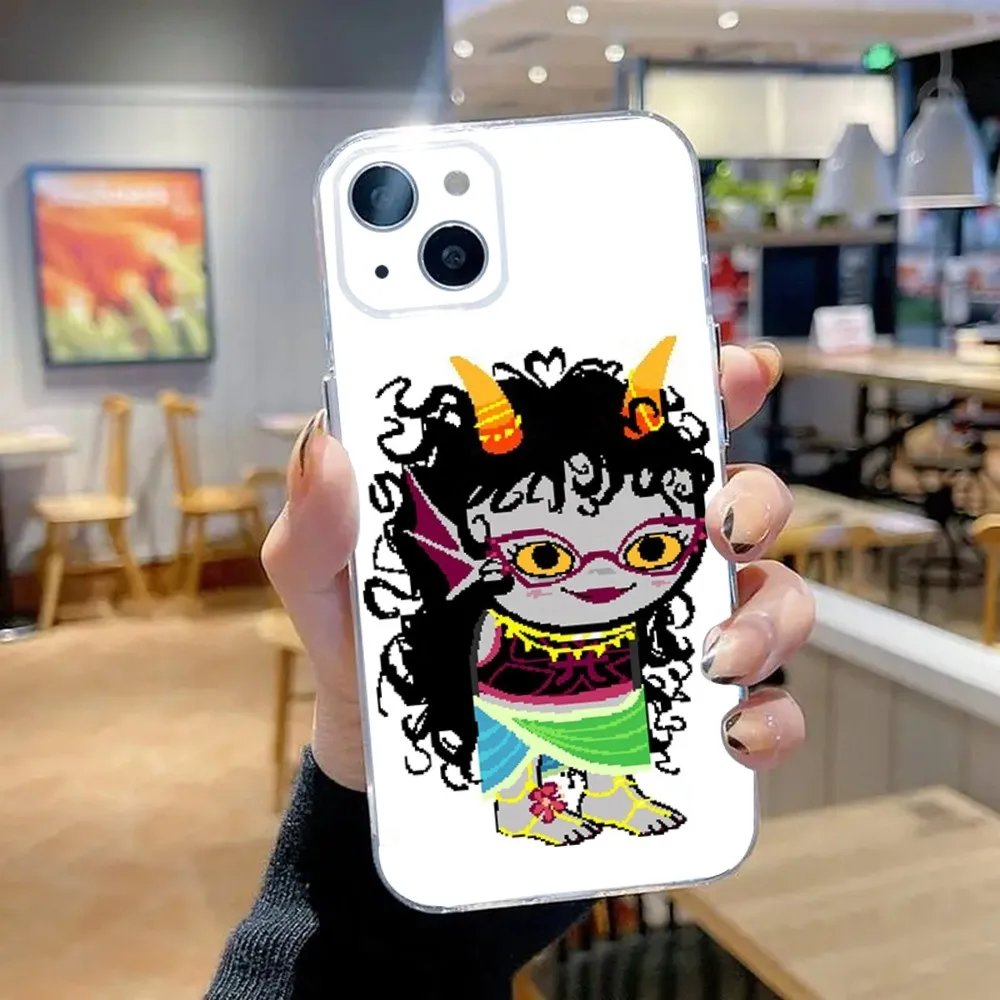 H-Homestucks T-Trolls Phone Case For iPhone 15,14,13,12,11 Plus,Pro,Max,XR,XS,X,7,8 Plus,SE,Mini Transparent Silicone Soft