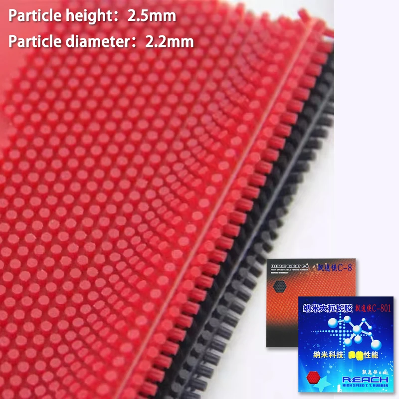 

REACH C8 OX Table Tennis Rubber 2.5mm Height Big Particles Long Pimples Table Tennis Rubber Sheet Special Rubber Strong Rotation