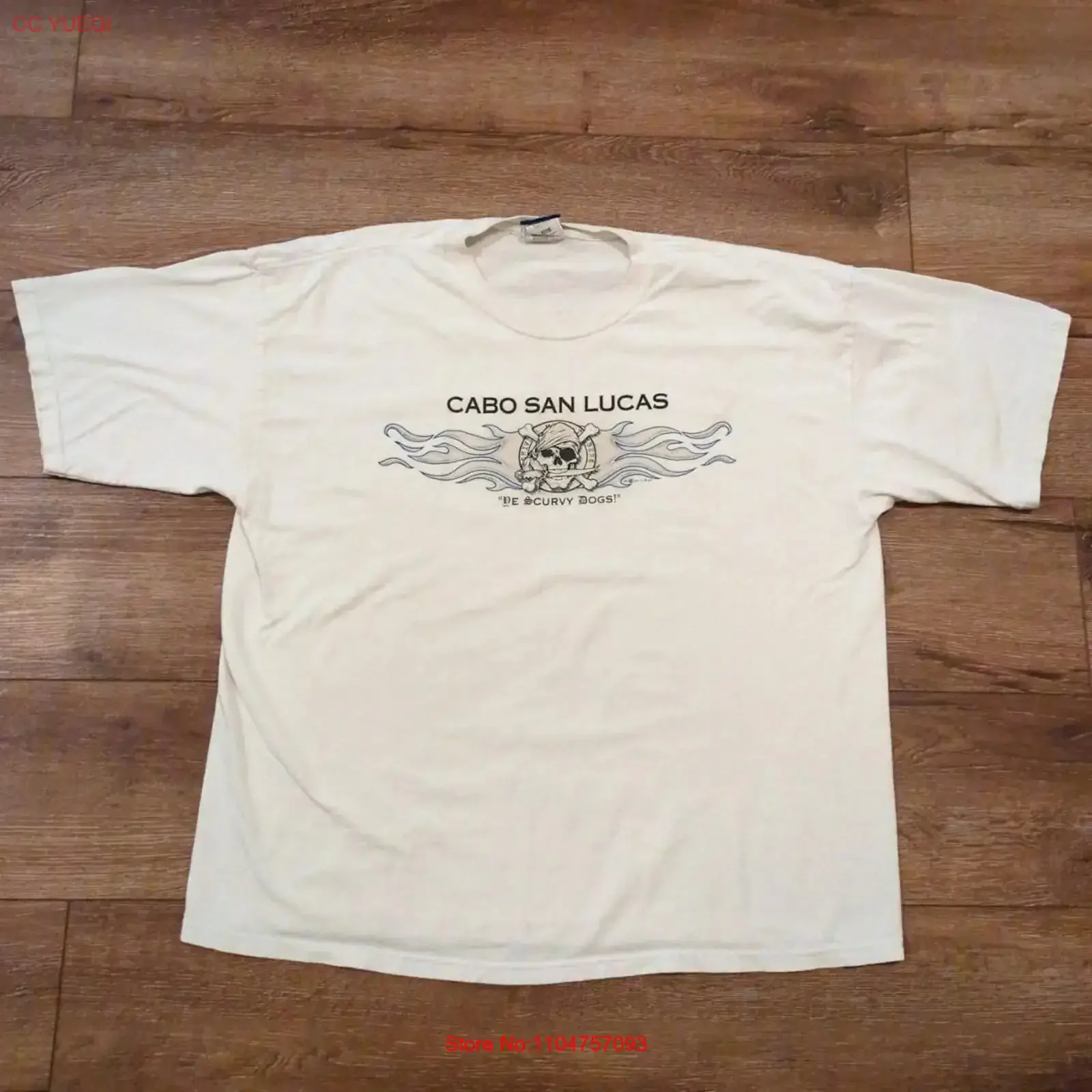 Camiseta Y2K Cabo San Lucas De Scurvy Dogs para Adulto XXL, con Estampado de Llamas y Calaveras Mexicanas, Estilo Biker Vintage Lavado, para Uso Diario Casual