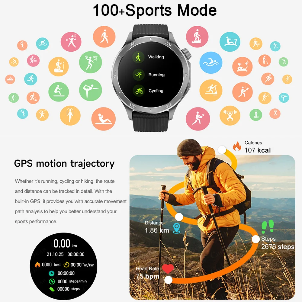 2025 Nuovo Orologio X2 GPS Track Astuto Della Vigilanza Degli Uomini AMOLED Schermo Bussola Sport Fitness Impermeabile Chiamata Bluetooth Smartwatch Per OPPO