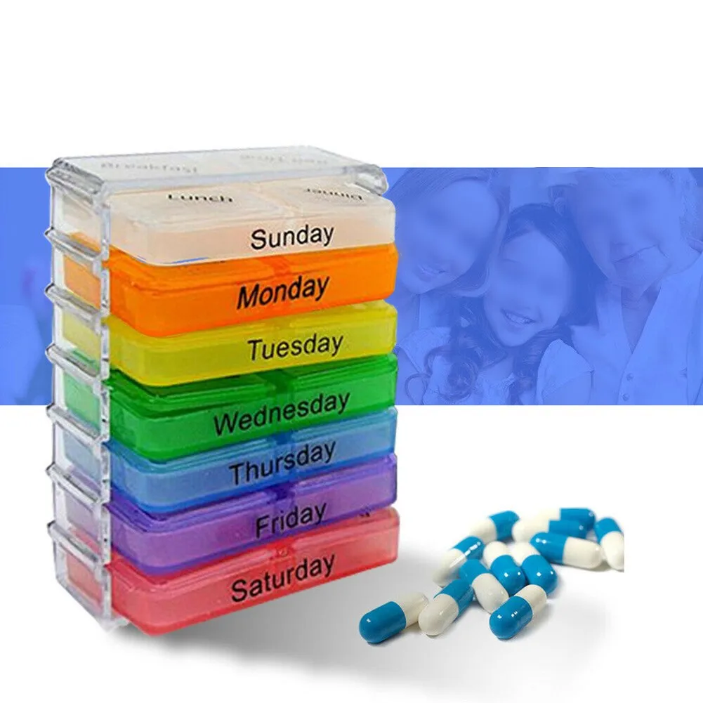 

New Practical Professional Pill Box Portable Tablet Box 7 Day Dispenser Holder Medicine Storage Pack Pill Case