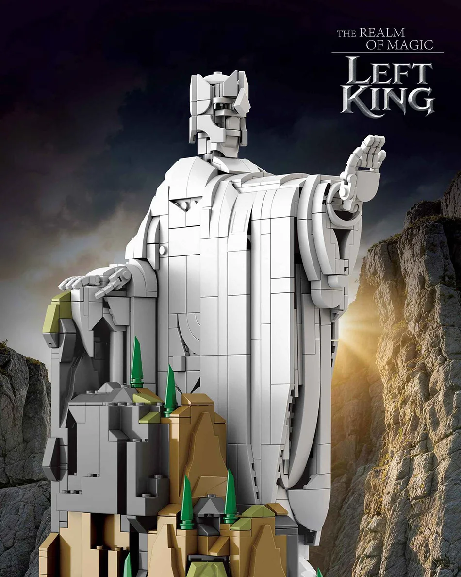 Creative MOC The Argonath Kit Pillar Of The kings Building Blocks Bricks Set MOC King Sculpture Model Toys For Boy Adult Gifts