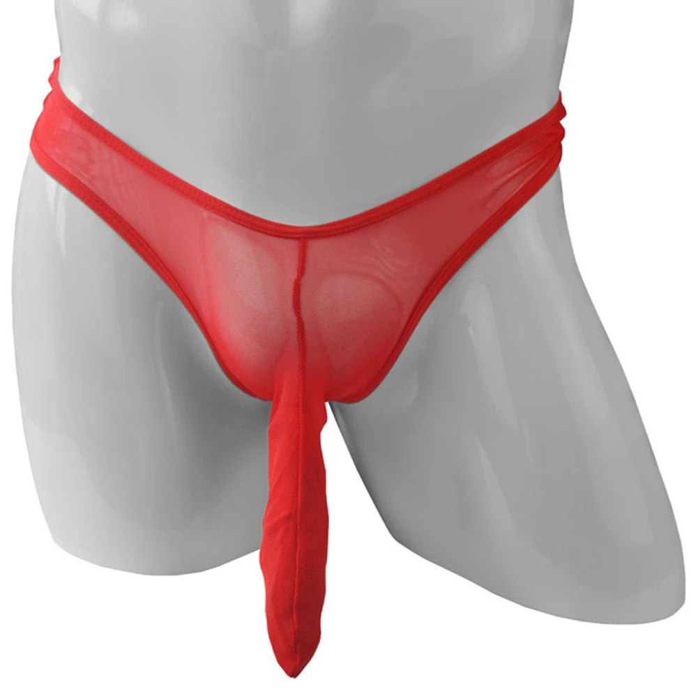 Mens Long Sheath Boxer Briefs with Elephant Nose Pouch Breathable Nylon Underwear for Holiday and Everyday Use