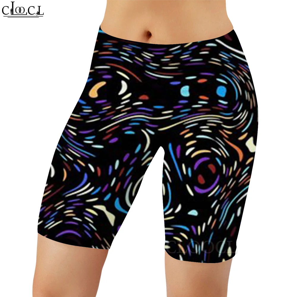 

CLOOCL Women Legging Shorts Abstract Swirl Texture 3D Printed Gym Workout Pants Female Fitness Slim Sportswear Sports Shaping