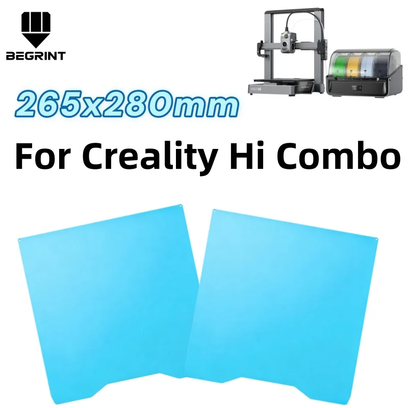 For Creality Hi Combo 265x280mm Cold Build Plate PEI PEO PET PEY Spring Steel Sheet Textured Smooth Heat Bed 3D Printer Parts