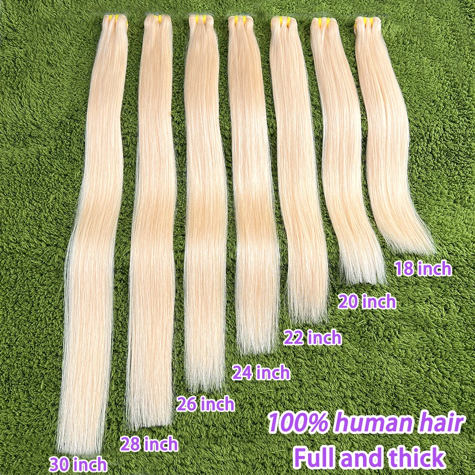 #613 Colored Straight Human Hair Bundles Blonde 1/2/3/4 PCS Double Weft 100% Vietnamese Raw Virgin Human Hair Weave Extensions image 4