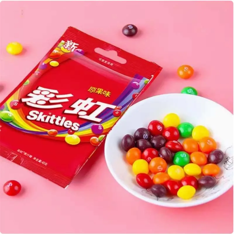 Конфеты Skittles 1,41 унции (40 г) * 4 упаковки Конфеты для фаст-фуда, подходят для собраний и изготовления друзей, необходимые для подарков