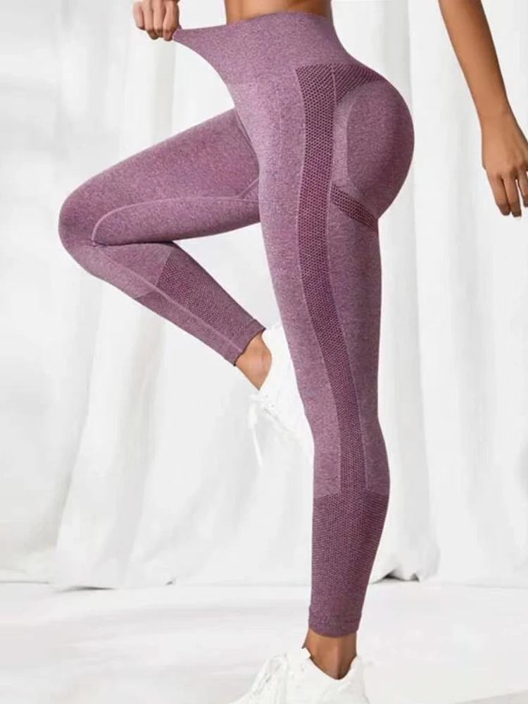 Esercizio Fitness Leggings donna palestra Yoga pantaloni abbigliamento sportivo elastico a vita alta Leggins atletici Activewear Jeggings senza cuciture