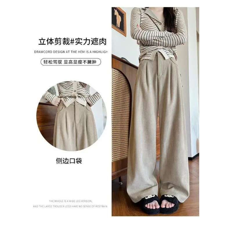 Cord Damen Herbst Winter Neue High-Waist Slim Loose Anzughose