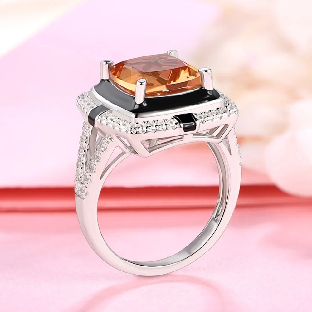 CHARMING Engagement Rings Diaspore Sultanite Gemstone 925 Sterling Silver for Women Luxury Wedding Bride Wear Jewelry Gifts