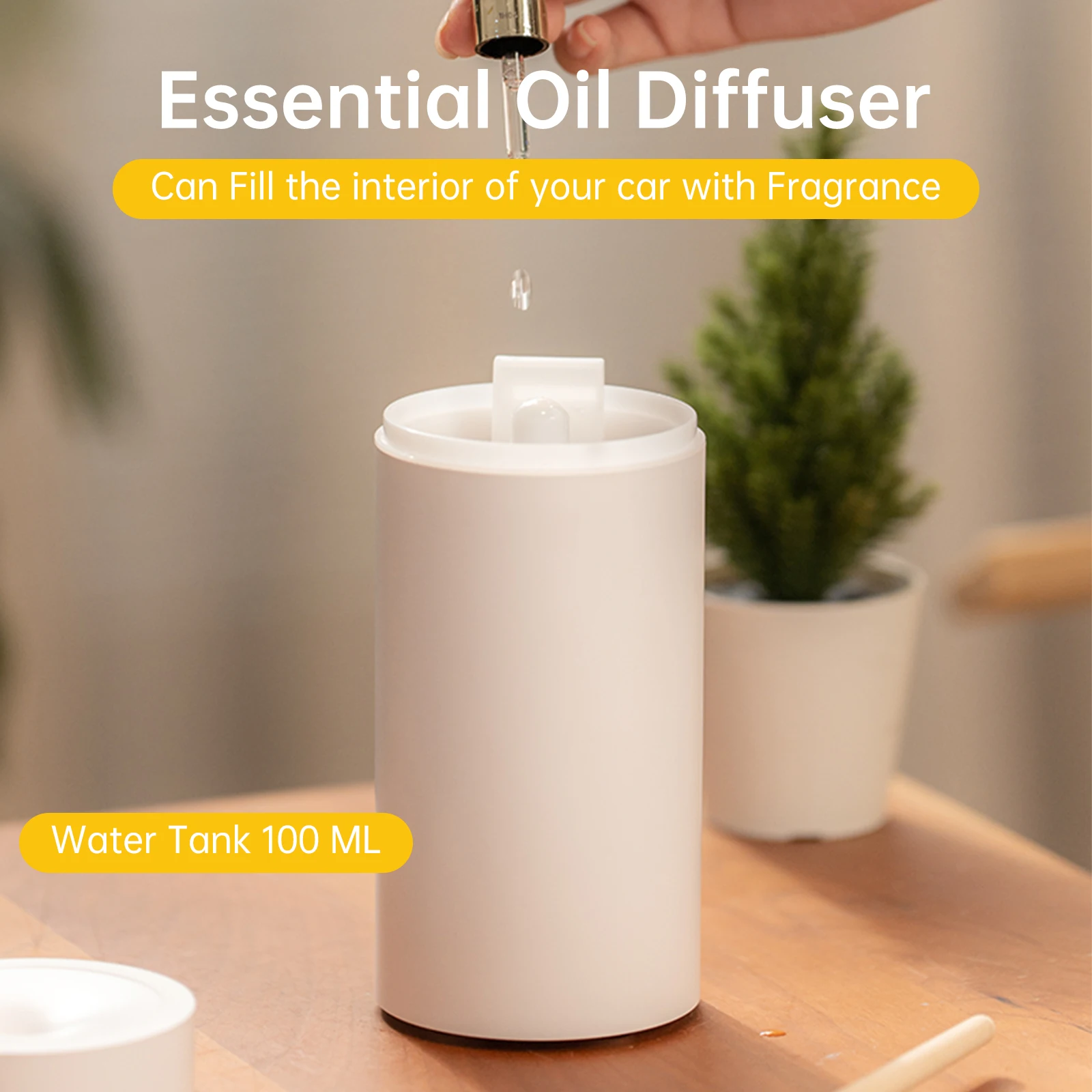 Vissko-Diffuseur d'aromathérapie sans fil pour voiture, humidificateur automatique, supporter ficateur d'air, désodorisant aromatique avec lumière LED